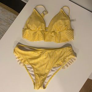Yellow gingham cupshe swimsuit.